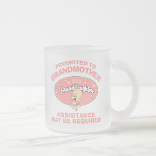 Caneca De Café Vidro Jateado Neta nova da avó nova engraçada