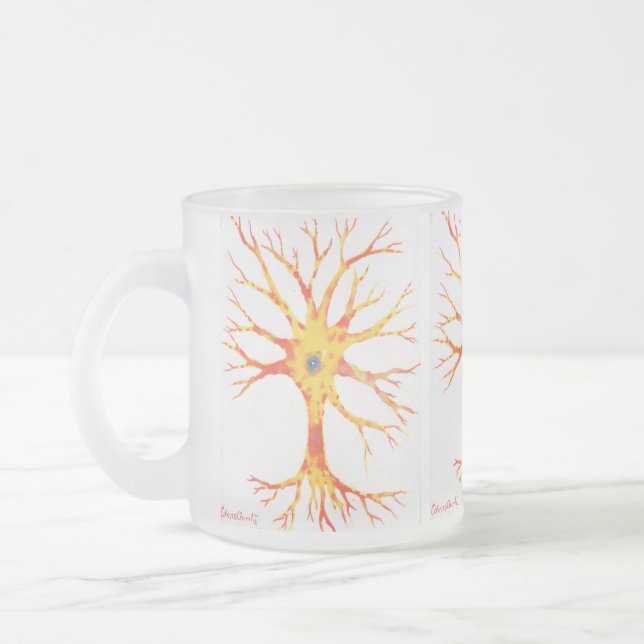 Caneca De Café Vidro Jateado Neuron (Esquerda)