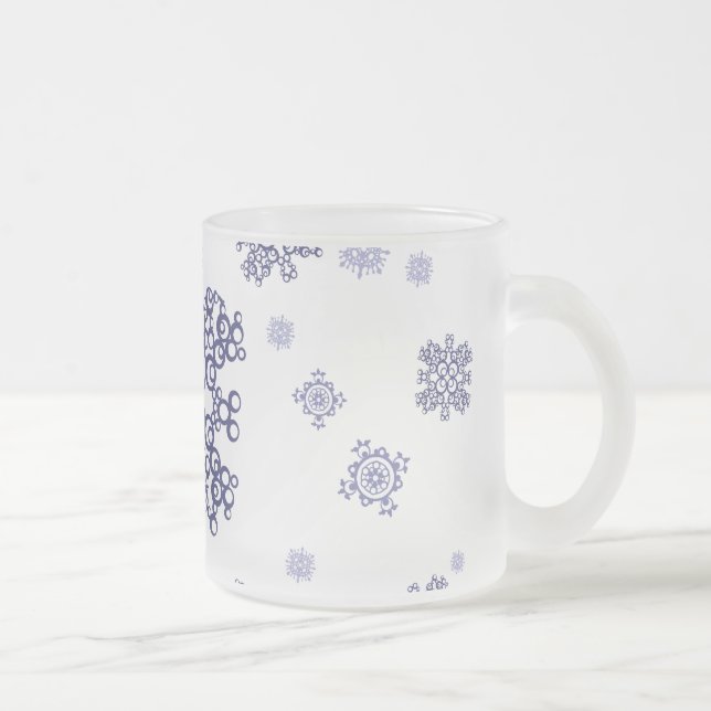 Caneca De Café Vidro Jateado Neve azul (Direita)