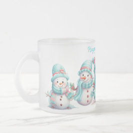Caneca De Café Vidro Jateado Neve Azul Frosty Sky
