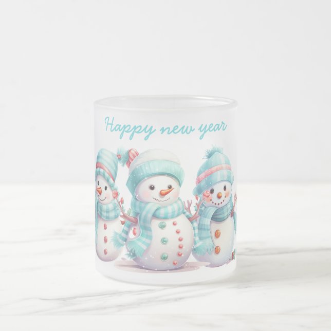 Caneca De Café Vidro Jateado Neve Azul Frosty Sky (Centro)