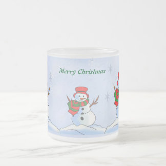 Caneca De Café Vidro Jateado Neve natalina