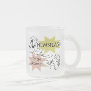 Caneca De Café Vidro Jateado Newsflash eu sou t-shirt e presentes de um Abuela