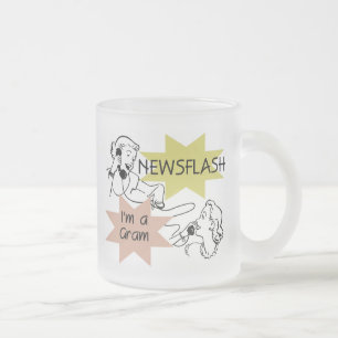 Caneca De Café Vidro Jateado Newsflash eu sou t-shirt e presentes de um grama