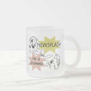 Caneca De Café Vidro Jateado Newsflash eu sou t-shirt e presentes de um Grammie