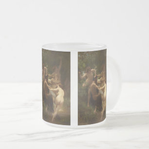 Caneca De Café Vidro Jateado Ninfas e Satyr por William-Adolphe Bouguereau