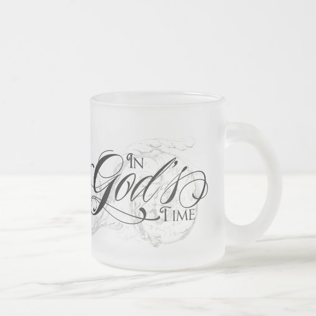 Caneca De Café Vidro Jateado No tempo do deus (Direita)