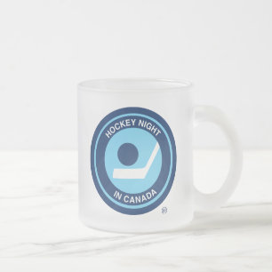 Caneca De Café Vidro Jateado Noite de Hóquei no Canadá