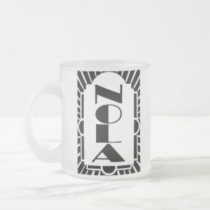 Caneca De Café Vidro Jateado NOLA Art Decco Design,