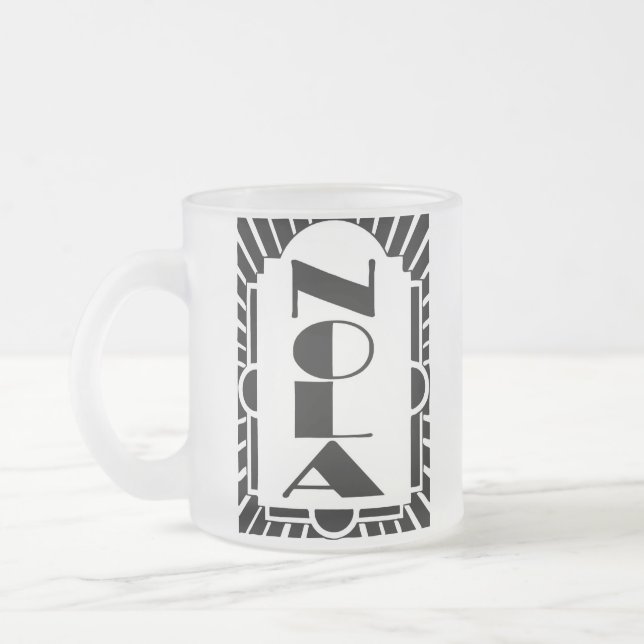 Caneca De Café Vidro Jateado NOLA Art Decco Design, (Esquerda)