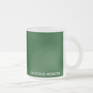 Caneca De Café Vidro Jateado Nome de cor verde do Monster delicioso