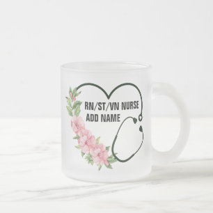 Caneca De Café Vidro Jateado Nome de Enfermeiro Veterano Registrado por Estudan