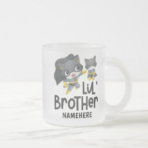 Caneca De Café Vidro Jateado Nome Personalizado de Gato do Super Herói do Pequ
