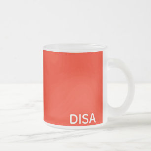 Caneca De Café Vidro Jateado Nome vermelho Disa