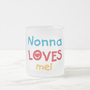 Caneca De Café Vidro Jateado Nonna ama-me T-shirts e presentes