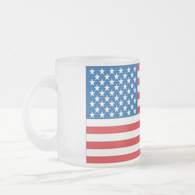 Caneca De Café Vidro Jateado nós bandeira grande (Esquerda)