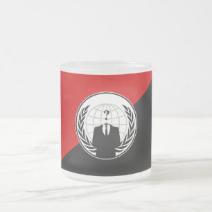 Caneca De Café Vidro Jateado Nós somos bandeira anónima do anarquista