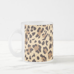 Caneca De Café Vidro Jateado Nova Textura de Leopardo 6