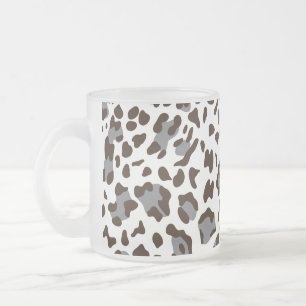 Caneca De Café Vidro Jateado Nova Textura de Leopardo 7