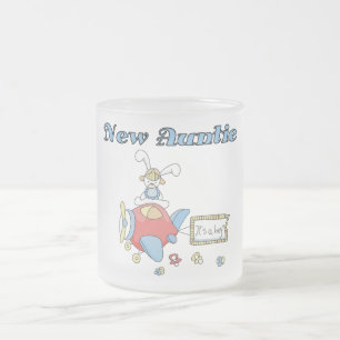 Caneca De Café Vidro Jateado Nova tia - Camisetas e presentes de avião