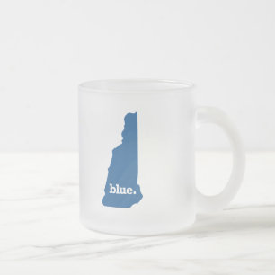 CANECA DE CAFÉ VIDRO JATEADO NOVO HAMPSHIRE ESTADO AZUL