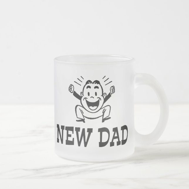 Caneca De Café Vidro Jateado Novo papai (Direita)