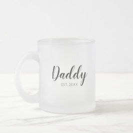 Caneca De Café Vidro Jateado Novo Papai Estabelecido
