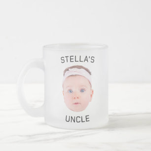 Caneca De Café Vidro Jateado Novo Tio Gift Mug, Foto Personalizada De Rosto De 