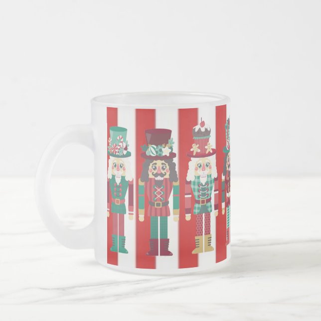 Caneca De Café Vidro Jateado Nozes de Natal (Esquerda)