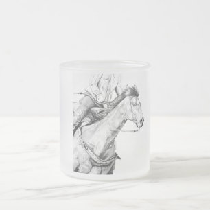 Caneca De Café Vidro Jateado O Barrel Racer