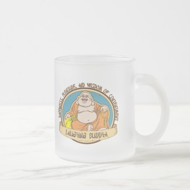 Caneca De Café Vidro Jateado O Buddha de riso (Direita)
