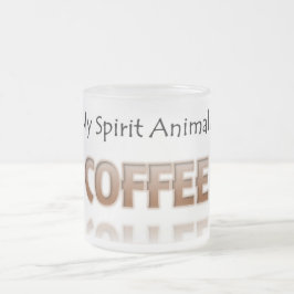 Caneca De Café Vidro Jateado O café é minha caneca animal do fosco da camisa do