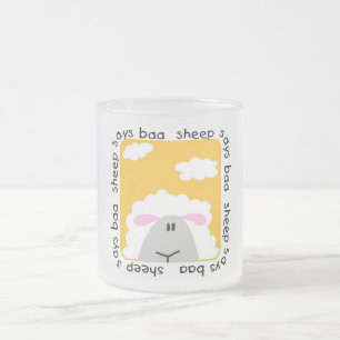 Caneca De Café Vidro Jateado O carneiro diz o camiseta e os presentes do Baa