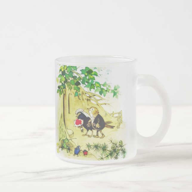 Caneca De Café Vidro Jateado O Casamento de Pássaros (Direita)