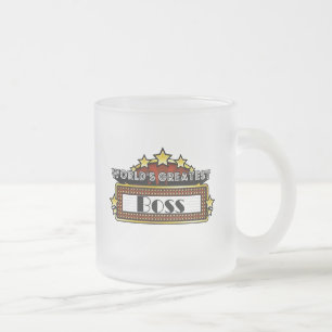 Caneca De Café Vidro Jateado O grande chefe do mundo