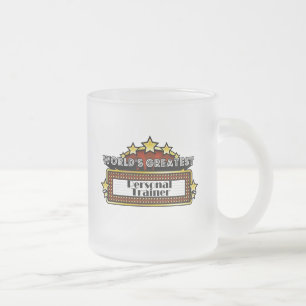 Caneca De Café Vidro Jateado O grande instrutor pessoal do mundo