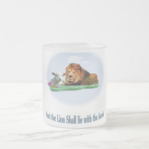 Caneca De Café Vidro Jateado O leão e a arte do cordeiro