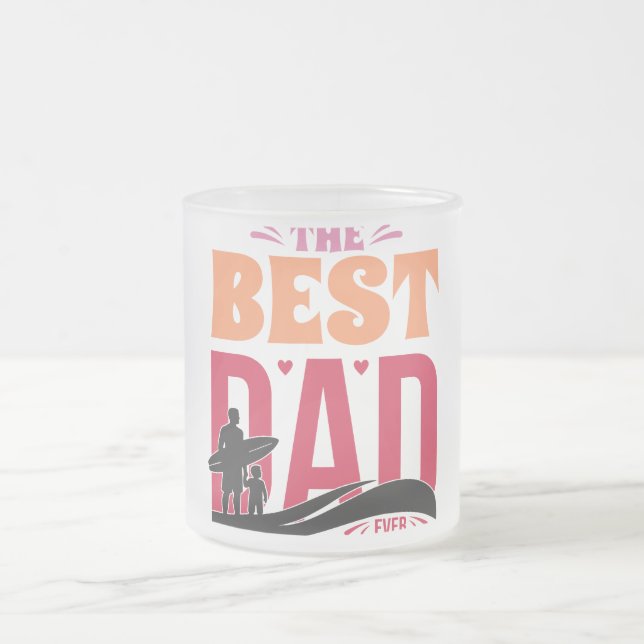 Caneca De Café Vidro Jateado O Melhor Pai de Todos (Centro)