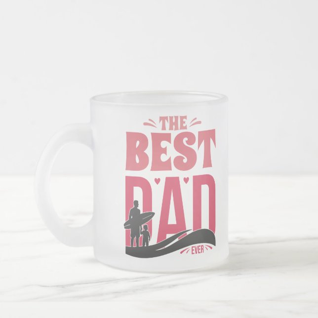 Caneca De Café Vidro Jateado O Melhor Pai de Todos (Esquerda)