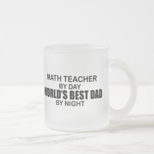 Caneca De Café Vidro Jateado O melhor pai do mundo - professor de matemática
