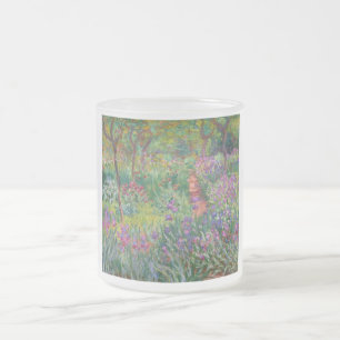 Caneca De Café Vidro Jateado o monet floresce o vintage -íris-jardim-em-giverny