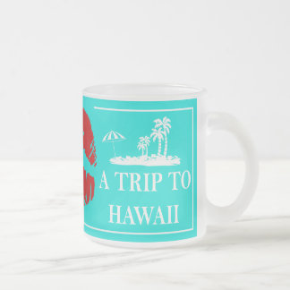 Caneca De Café Vidro Jateado O presente havaiano beijará para uma viagem ao