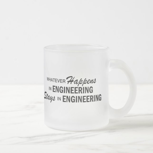 Caneca De Café Vidro Jateado O que quer que acontece - engenharia (Direita)