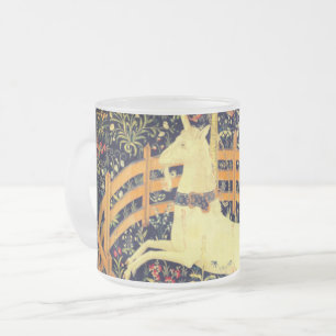 Caneca De Café Vidro Jateado O Unicórnio em cativeiro