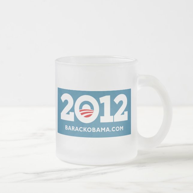 Caneca De Café Vidro Jateado Obama Biden 2012 (Direita)