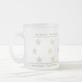 Caneca De Café Vidro Jateado Obrigados Dando Estrelas de Mug