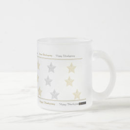 Caneca De Café Vidro Jateado Obrigados Dando Estrelas de Mug