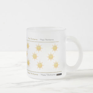 Caneca De Café Vidro Jateado Obrigados Dando Luz Solar De Mug