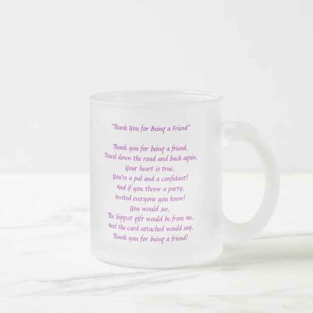 Caneca De Café Vidro Jateado Obrigados para ser meu amigo - caneca do vidro de (Direita)