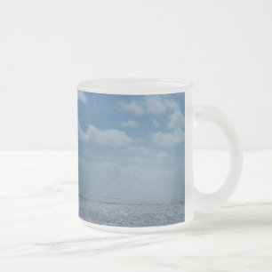Caneca De Café Vidro Jateado Oceano Azul do Mar de Caribe Sunny